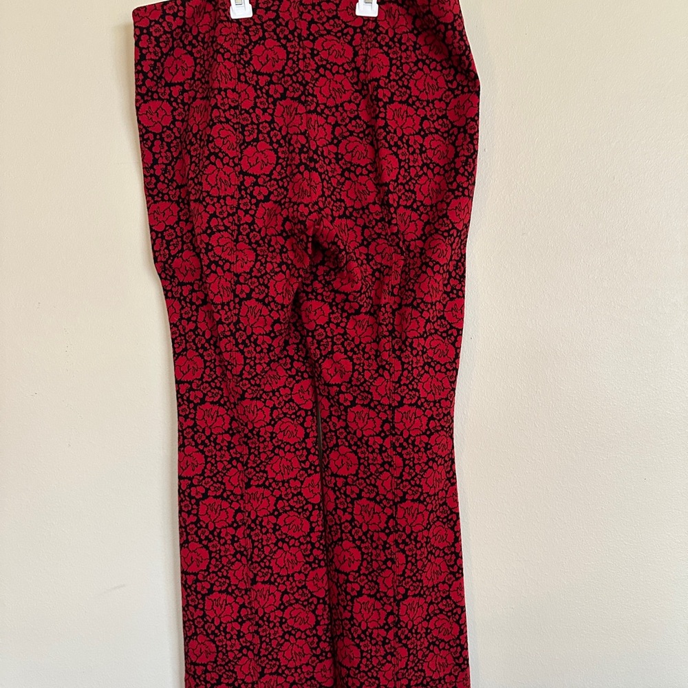 Maeve Red and Black Patterned Women's Pants size Medium - Picture 3 of 4